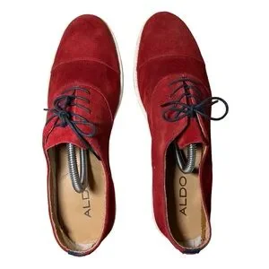 Aldo Men\'s Vibrant Red Suede Oxfords Aldo Red Dress Shoes for Men for sale | eBay main image 2